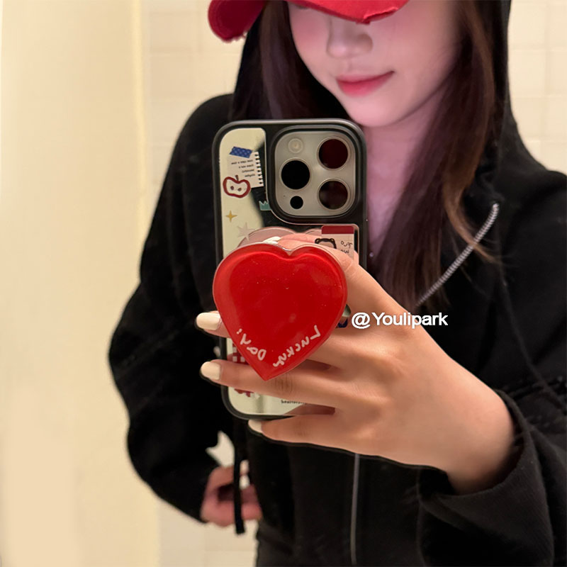 镜面星星苹果爱心支架苹果手机壳