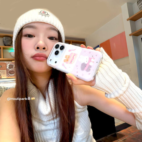 少女闪粉甜品米菲兔苹果手机壳韩