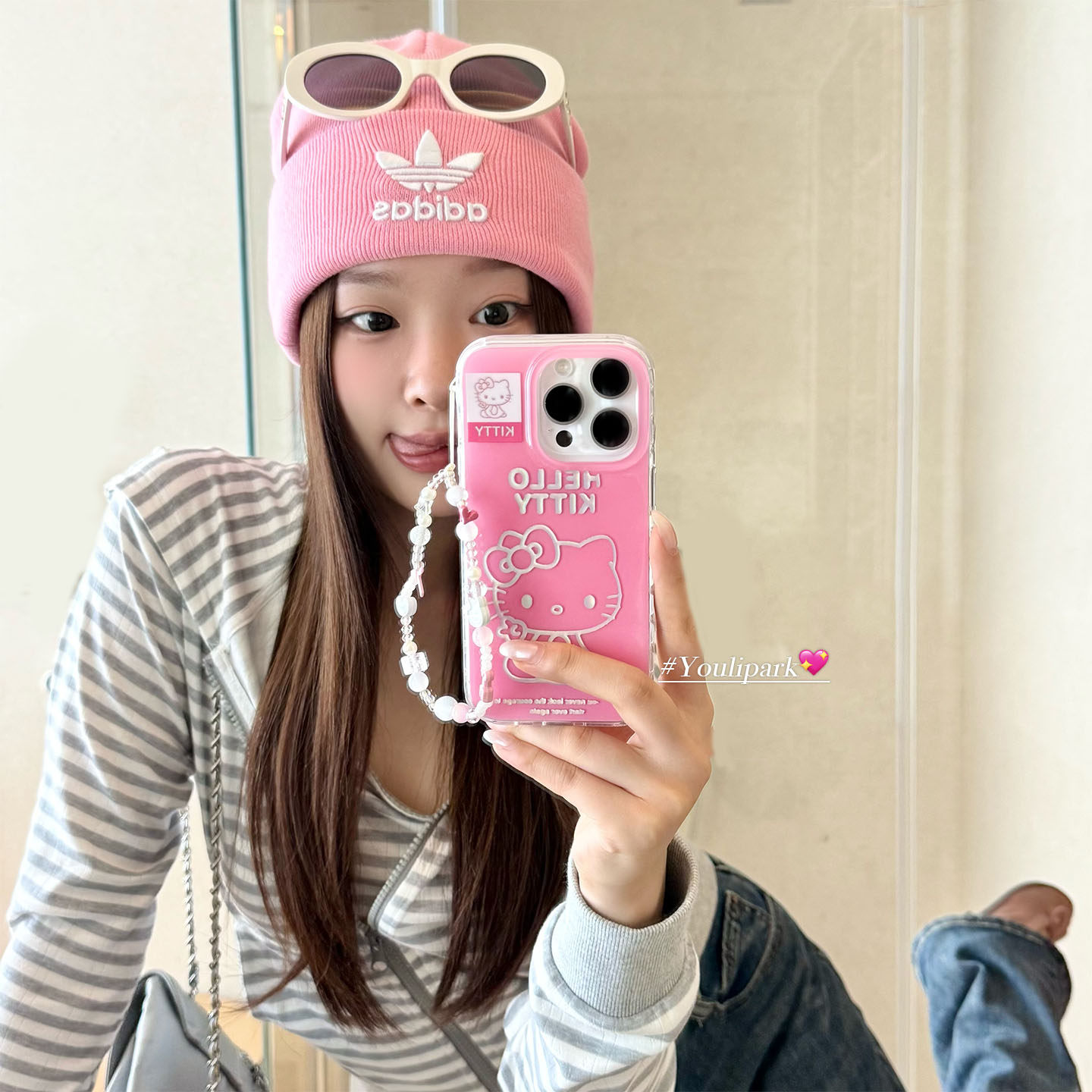 由里公园ins韩系可爱少女芭比粉线条猫咪15适用16pro苹果1