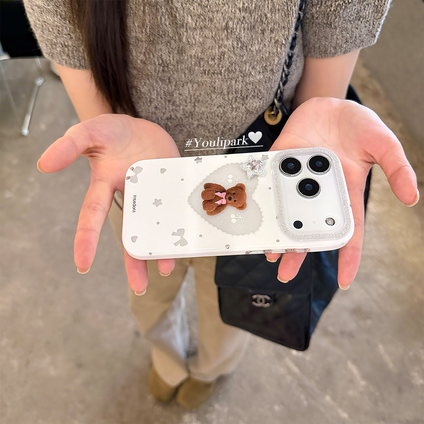 星星蝴蝶结爱心小熊苹果手机壳女