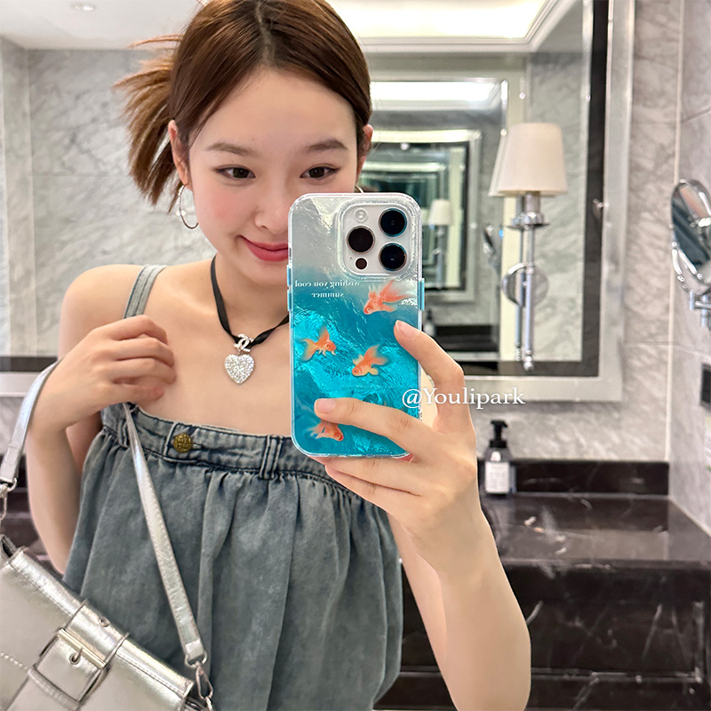苹果手机壳少女小众清凉夏日金鱼