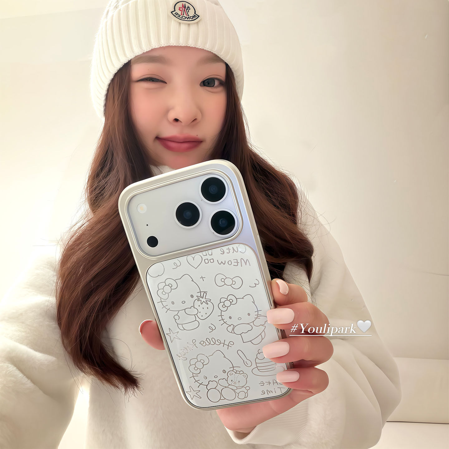 由里公园ins韩系可爱线条甜品天使猫咪17适用17pro苹果17
