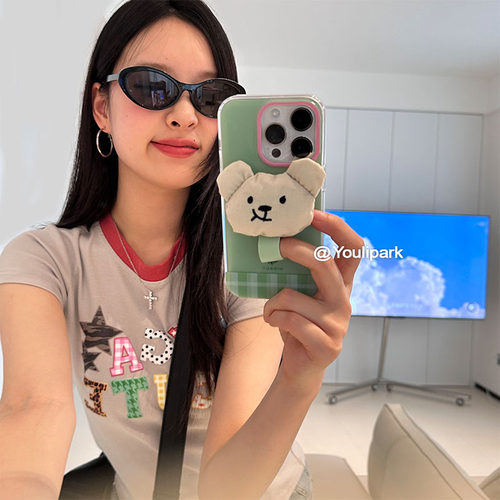 可爱立体小熊指环扣苹果手机壳女