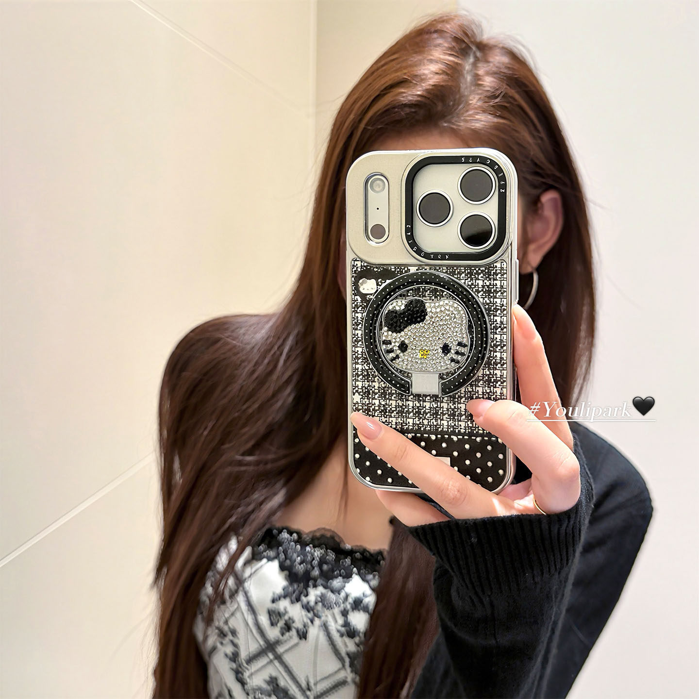 由里公园ins高级感小香风闪钻猫咪磁吸支架17适用17pro苹果17ProMax手机壳iPhone16全包14新款16Promax保护套,3C数码配件,手机保护套/壳,淘宝优惠券,粉丝福利购,淘宝优惠卷