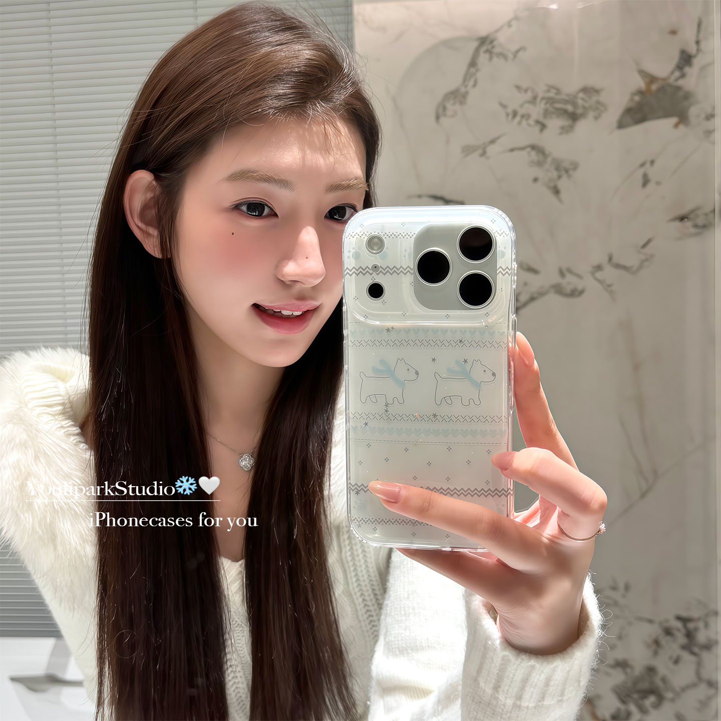 可爱费尔岛线条西高地苹果手机壳