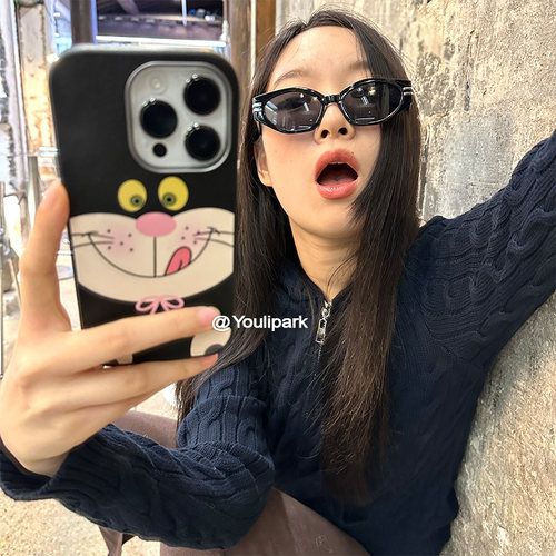 苹果手机壳软甜酷少女可爱大脸猫