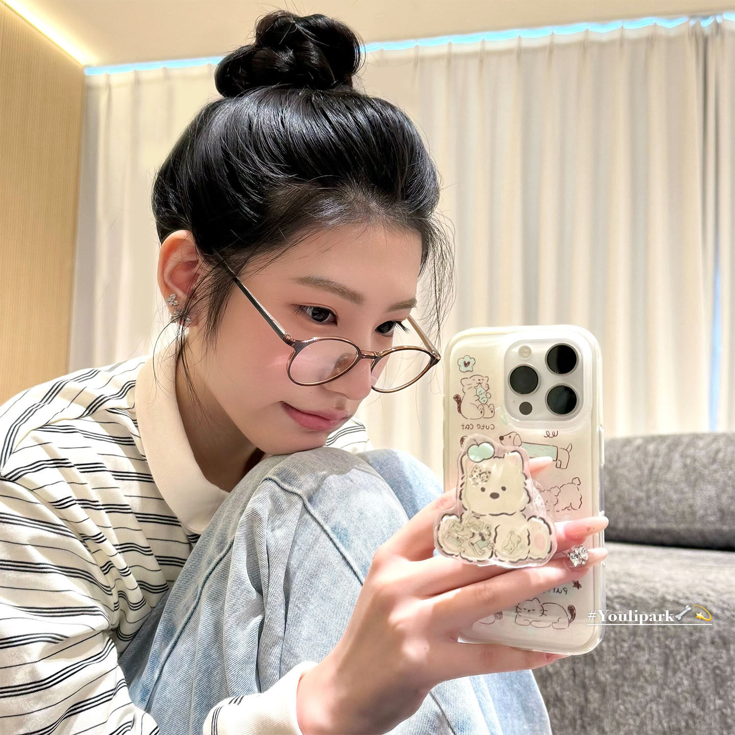 可爱西高地摇摇乐支架苹果手机壳