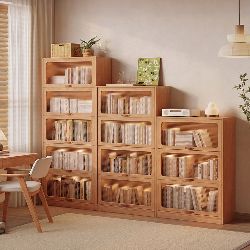 繁丰实木书柜满墙组合柜防尘玻璃门储物柜家用展示柜落地儿童矮柜,住宅家具,单个书柜,淘宝优惠券,粉丝福利购,淘宝优惠卷