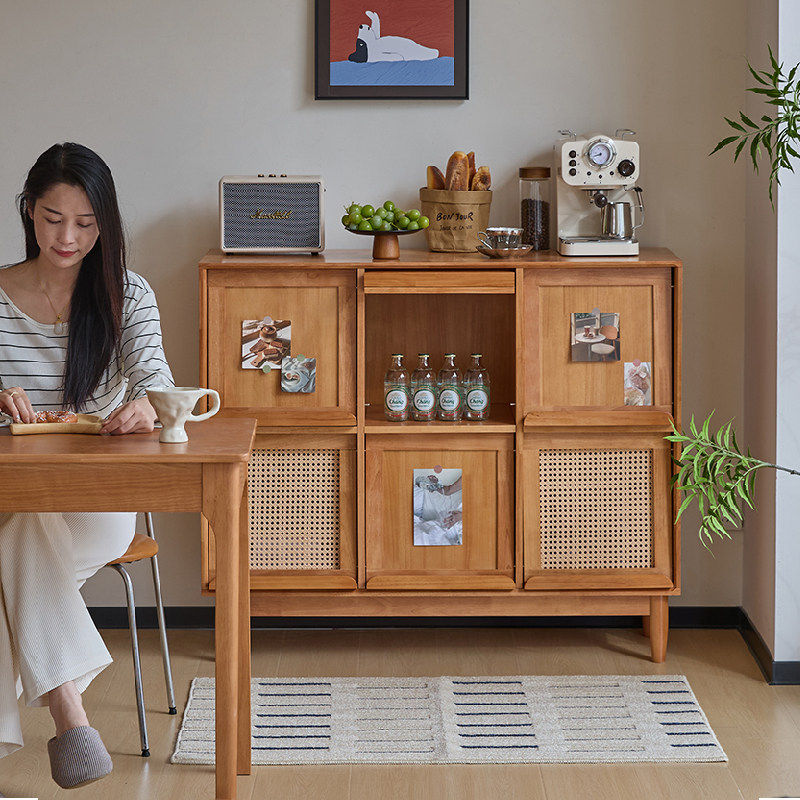 繁丰实木餐边柜靠墙一体储物柜茶水柜客厅柜子沙发边柜置物咖啡柜,住宅家具,餐边柜,淘宝优惠券,粉丝福利购,淘宝优惠卷