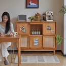 繁丰实木餐边柜靠墙一体储物柜茶水柜客厅柜子沙发边柜置物咖啡柜