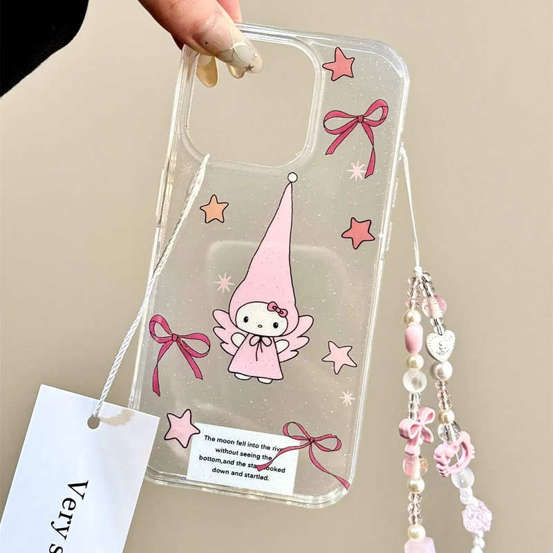 粉色长帽HelloKitt适用苹果16pro手机壳iPhone16promax透明15新款14pro镜头膜保护套12硅胶13高级感plus男