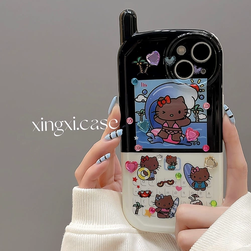 Hello kitty, apple, милый совместимый телефон, iPhone14, iPhone13, чехол для телефона, мультяшный iPhone14 Pro, силиконовый защитный чехол, кот, DIY, 14promax, новая коллекция, защита при падении