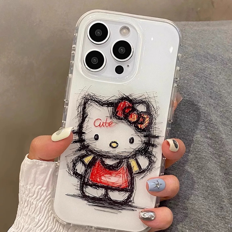 卡通HelloKitty适用苹果16pro手机壳新款华为mate70/60pro女款趣味15pro日韩小米15pro/14全包防摔保护套男