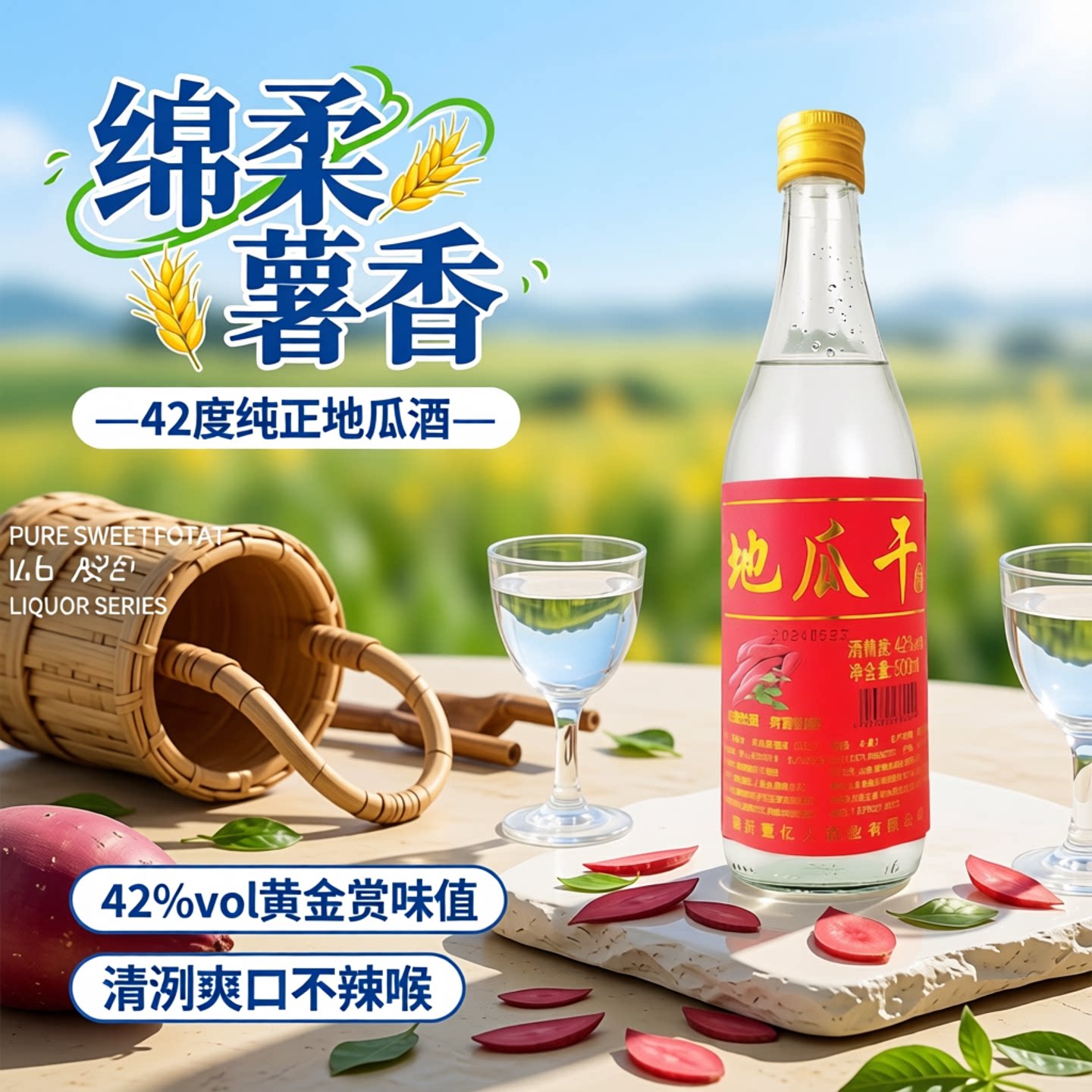 山东地瓜干酒42度500ML沂蒙瓜干酒壹亿人地瓜干酒瓶装整箱临沂产