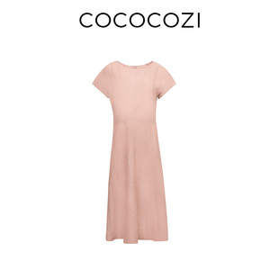 【夏天专属】COCOCOZI夏女士桑蚕丝气质设计师款优雅连衣裙