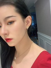 潮 925纯银花朵耳钉女韩国ins简约网红冷淡风小巧气质耳饰2019新款