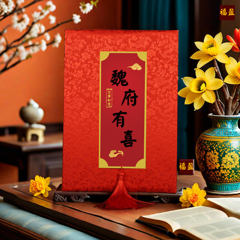 福盈满月签名册周岁百天礼金本
