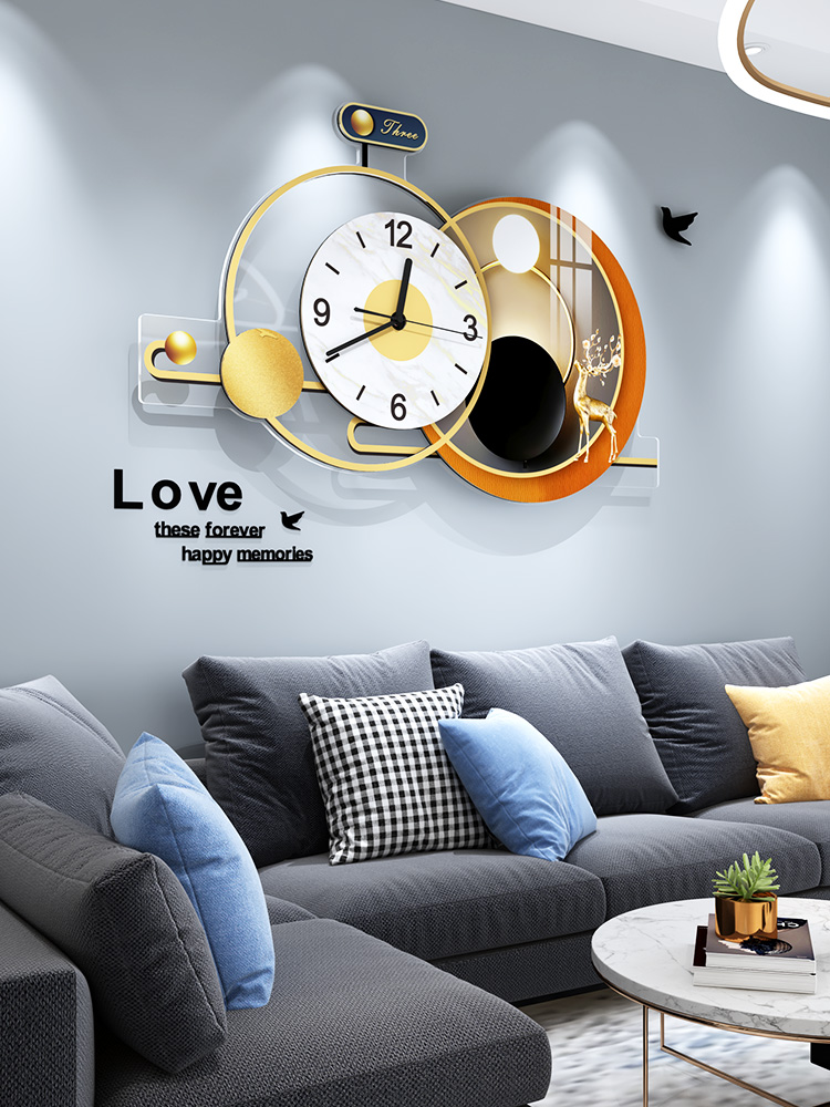 Wall clock lamp clock living room modern simple light luxury decoration Wall clock Nordic style household fashion wall clock