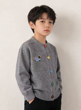 春秋男女童针织开衫外套洋气