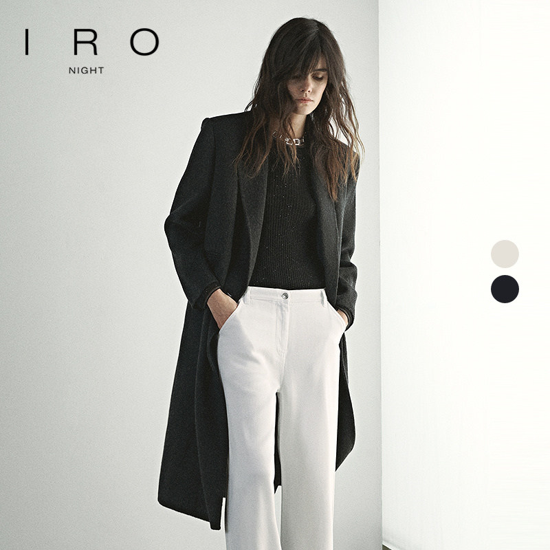 IRO Night 绵羊毛极简廓形大衣外套西装领法式轻奢秋季新款