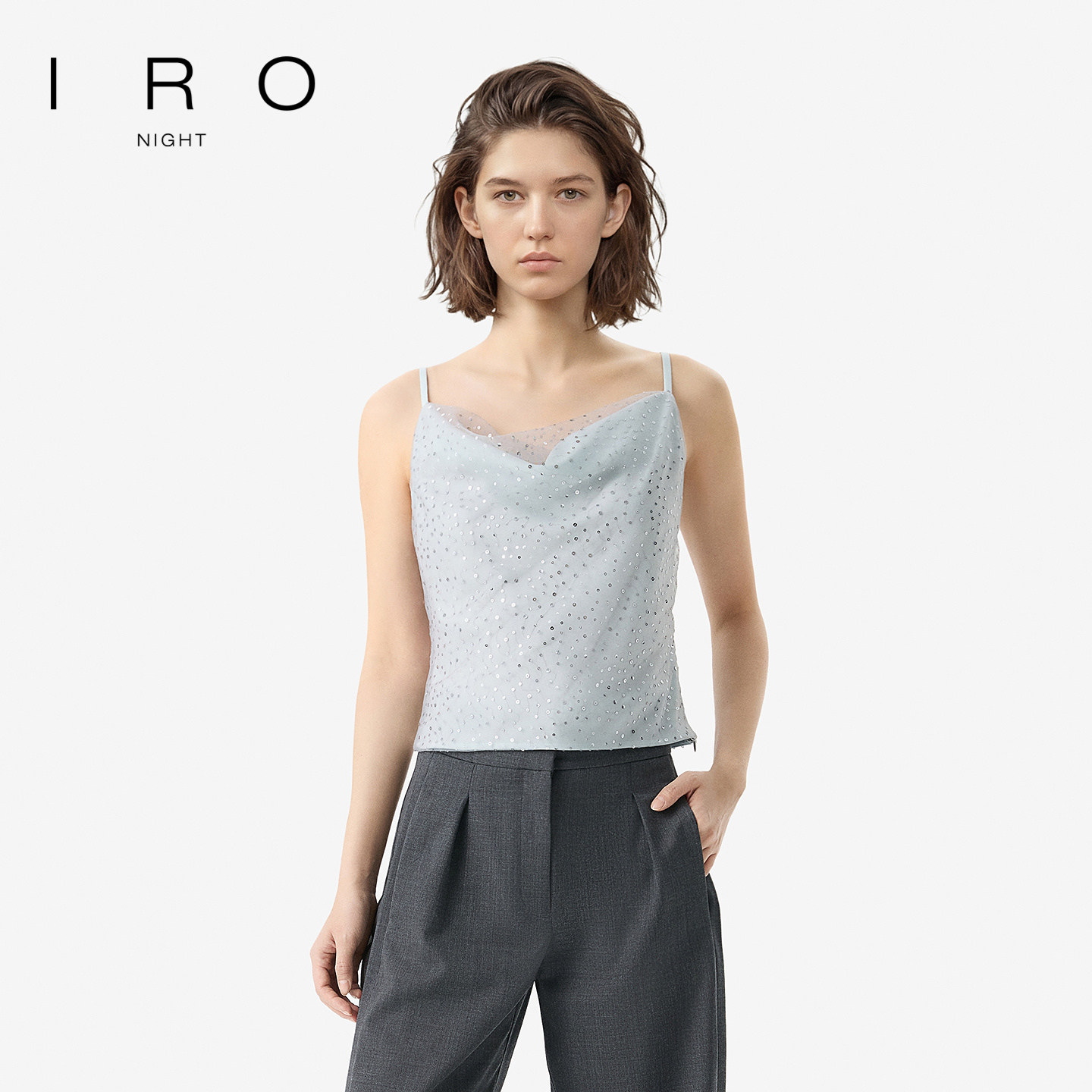 IRO Night 亮片柔纱背心荡领吊带轻礼服年会法式轻奢26春季新款,女装/女士精品,背心吊带,淘宝优惠券,粉丝福利购,淘宝优惠卷