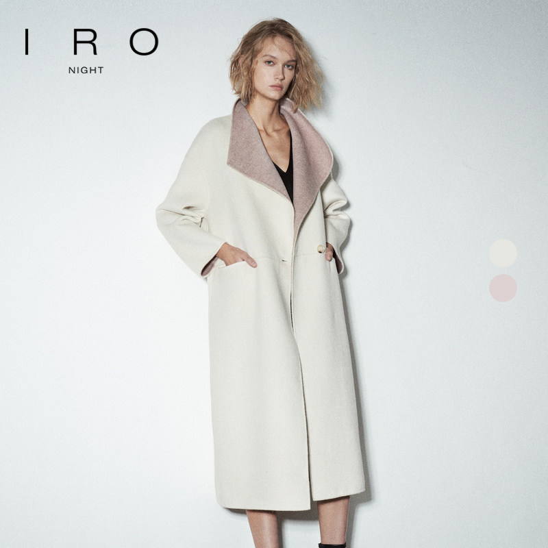 IRO Night 双面色大衣外套长款长袖含绵羊毛法式秋季新款