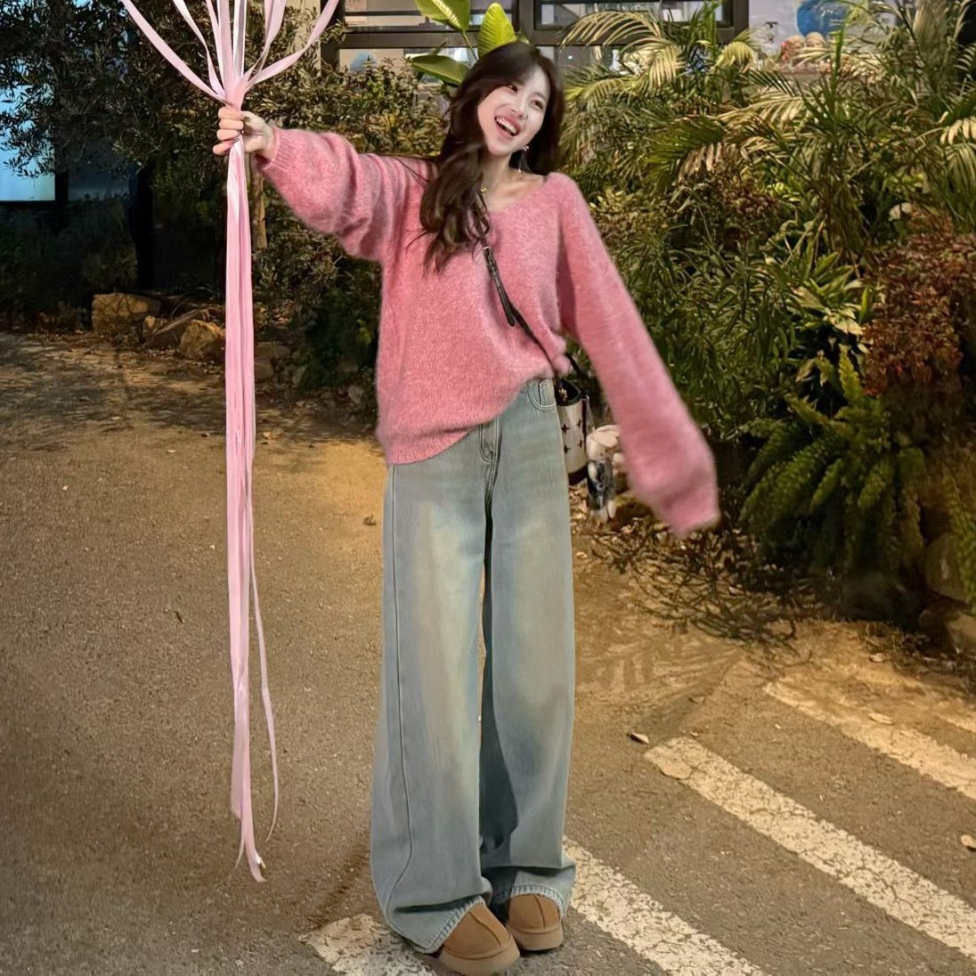 大码女装高级感毛衣显瘦阔腿牛仔裤2026新款时尚洋气宽松两件套,女装/女士精品,大码套装,淘宝优惠券,粉丝福利购,淘宝优惠卷