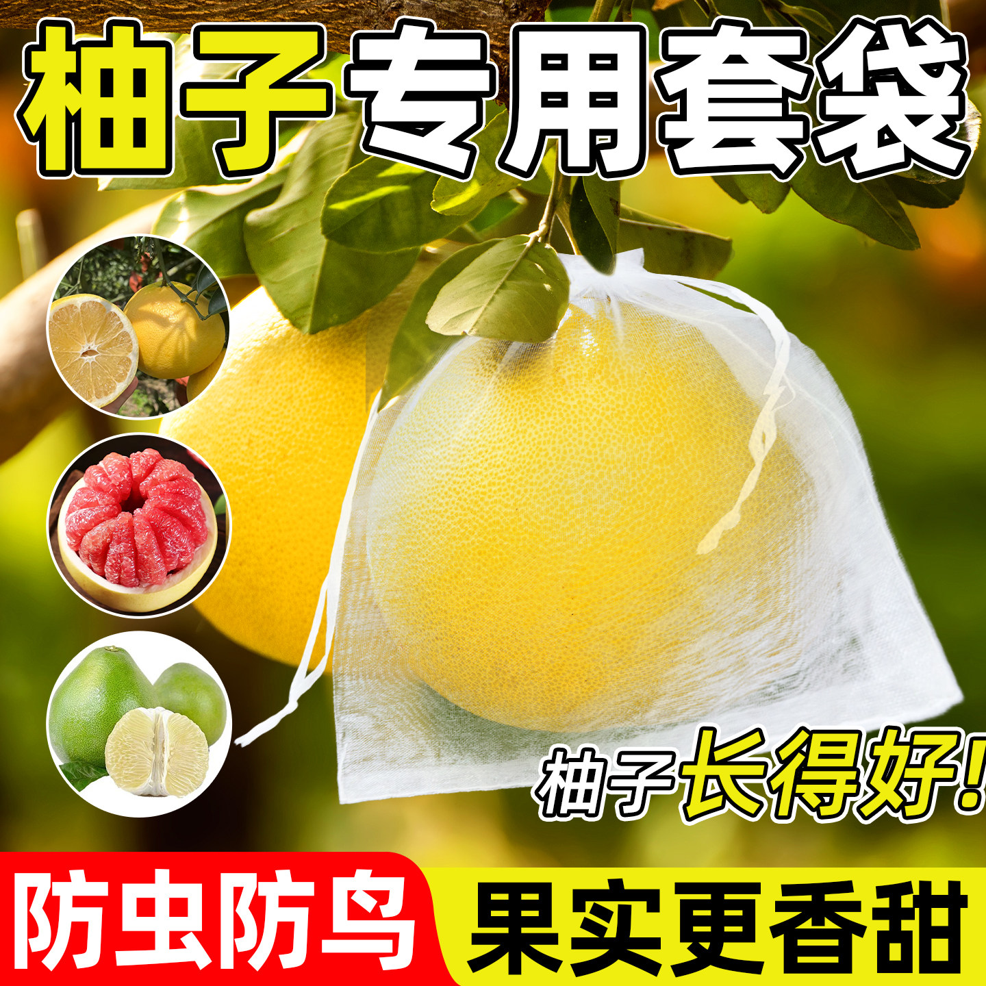 柚子专用套袋水果套袋防虫防鸟大号葡萄柚蜜柚西瓜苹果尼龙网袋子