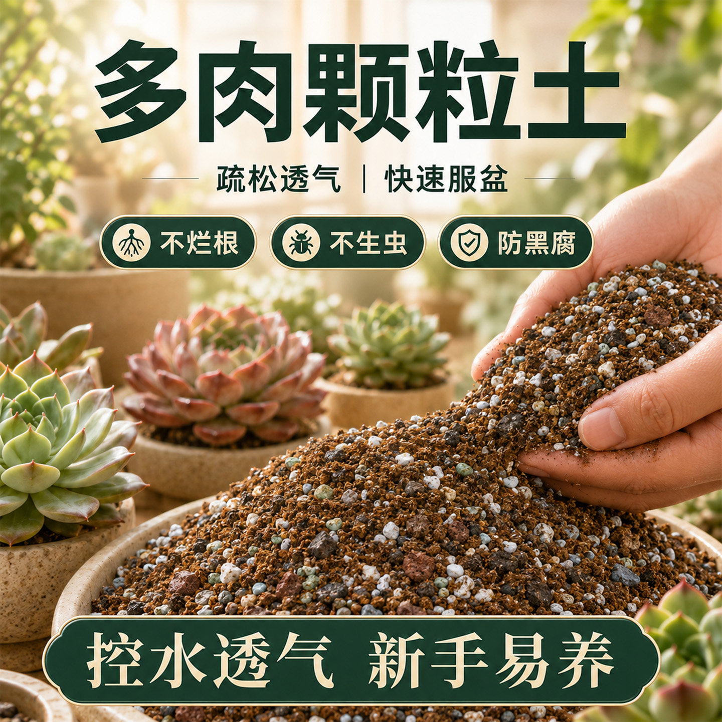 多肉专用颗粒土养多肉种植营养土仙人球肉肉植物扦插土壤铺面石