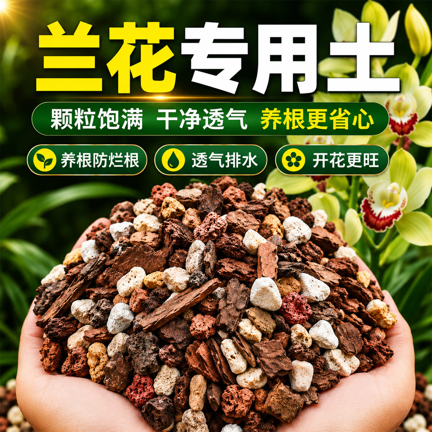 兰花专用土植料营养土松树皮发酵腐熟君子兰蝴蝶兰种植颗粒土兰科