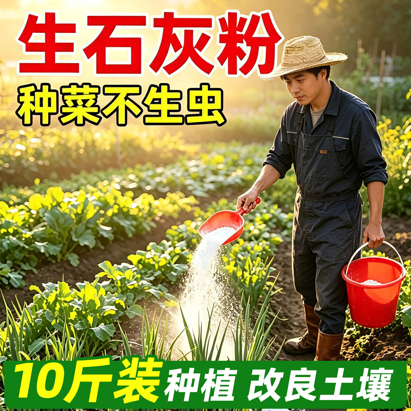 种菜生石灰粉杀菌消毒杀虫驱虫剂干燥剂改善水质改良土壤防霉防病