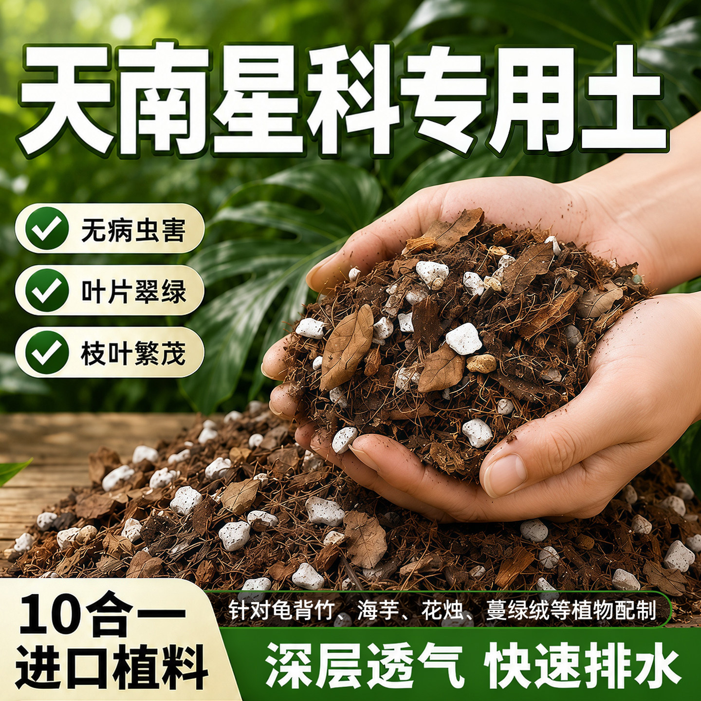 天南星科植物土龟背竹专用热植营养土花烛彩叶芋泥炭土盆栽颗粒土图片
