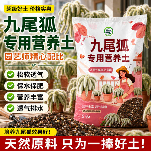 九尾狐专用土营养土家用盆栽种植土多肉仙人球狐尾植物颗粒土花土
