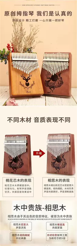 Thumb piano Kalimbaqin 17 người mới bắt đầu âm thanh Kalingbaqin nhạc cụ thẻ bạch huyết kalimba piano ngón tay piano - Nhạc cụ phương Tây