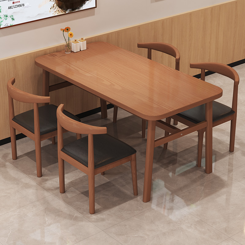 餐桌家用小户型客厅餐饮小吃快餐店商用桌椅组合长方形吃饭桌子