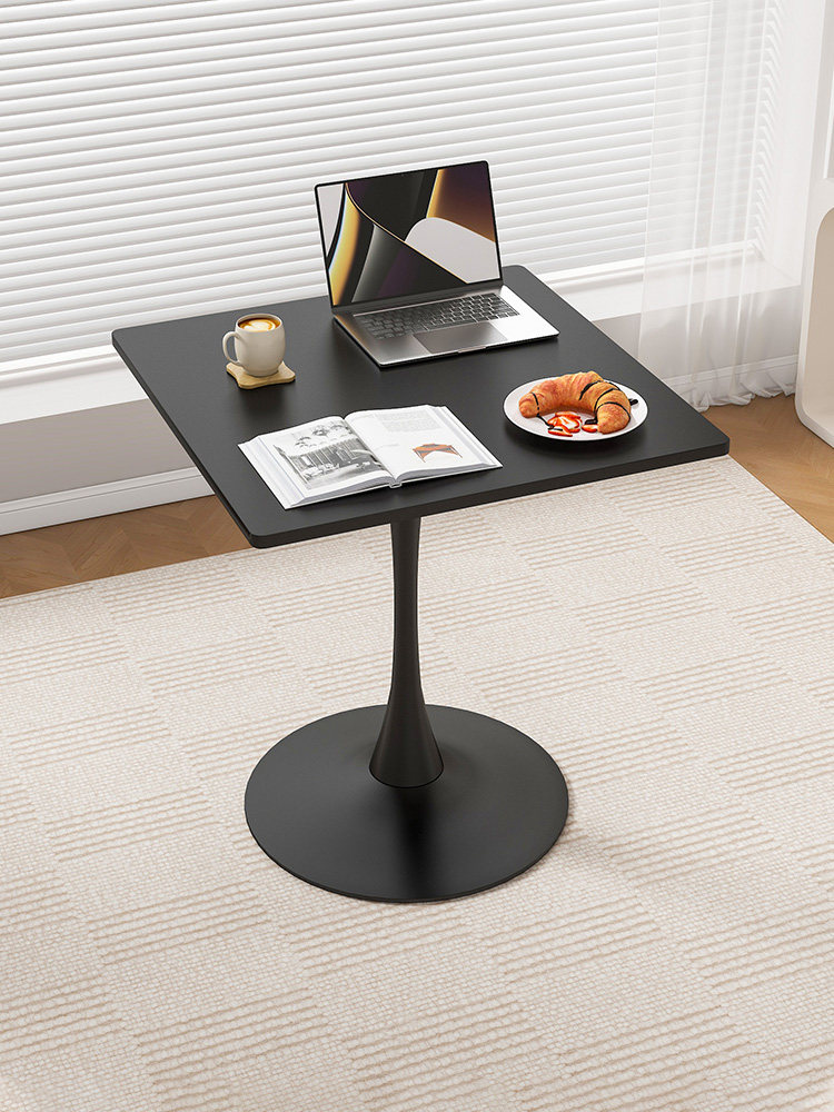 方桌子简约郁金香白色休闲洽谈桌咖啡奶茶店餐桌北欧阳台小方桌椅