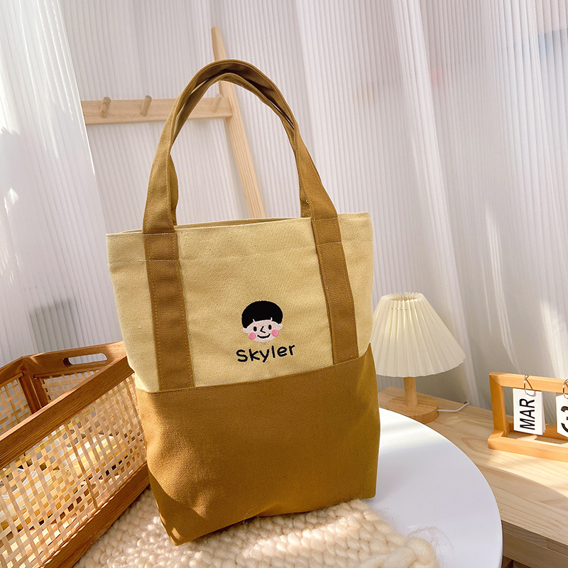 卡通纯棉帆布定制名字幼儿园收纳