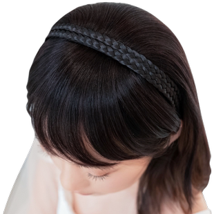 真发发箍碎刘海一体补发片头顶补发假发片遮盖白发增加发量隐形