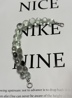 天然水晶蓝托帕绿水晶红兔毛橄榄小众设计高级轻奢气质链配饰手链