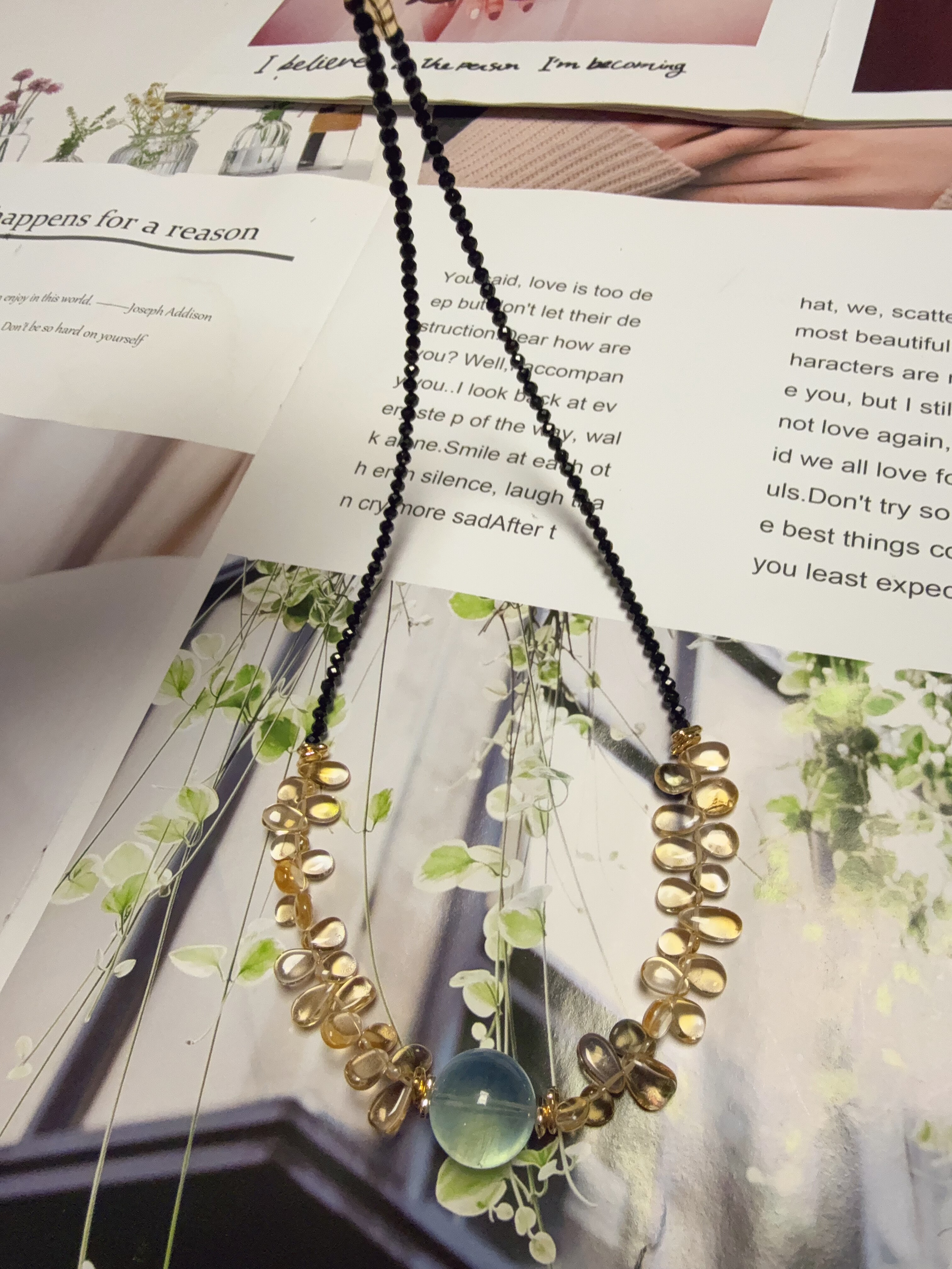 天然水晶海蓝宝黄水晶招财串珠原创设计项链46cm,饰品/流行首饰/时尚饰品新,手饰/手串,淘宝优惠券,粉丝福利购,淘宝优惠卷