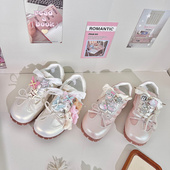 带扣鞋 花蝴蝶结装 饰芭蕾风运动德训鞋 蝴蝶鞋 爱心装 饰配饰diy饰品