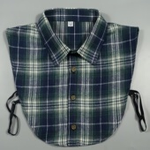 领格子衬衣领子男士 休闲毛衣领文艺复古假领子法系卫衣领工装 衬衫