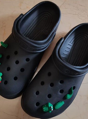 小蛇鲨鱼洞洞鞋鞋扣网红适配crocs鞋花装饰配饰3D立体动物配件ins