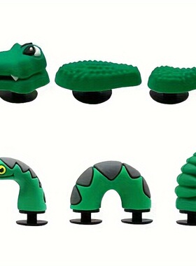 小蛇鲨鱼洞洞鞋鞋扣网红适配crocs鞋花装饰配饰3D立体动物配件ins