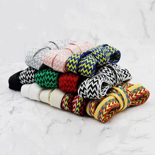 1.5cm宽波浪纹鞋带宽扁斜纹绳