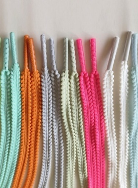 马拉松跑步鞋鞋带麦穗款男女黑白粉绿蓝橘灰色扁平菱形运动鞋鞋绳