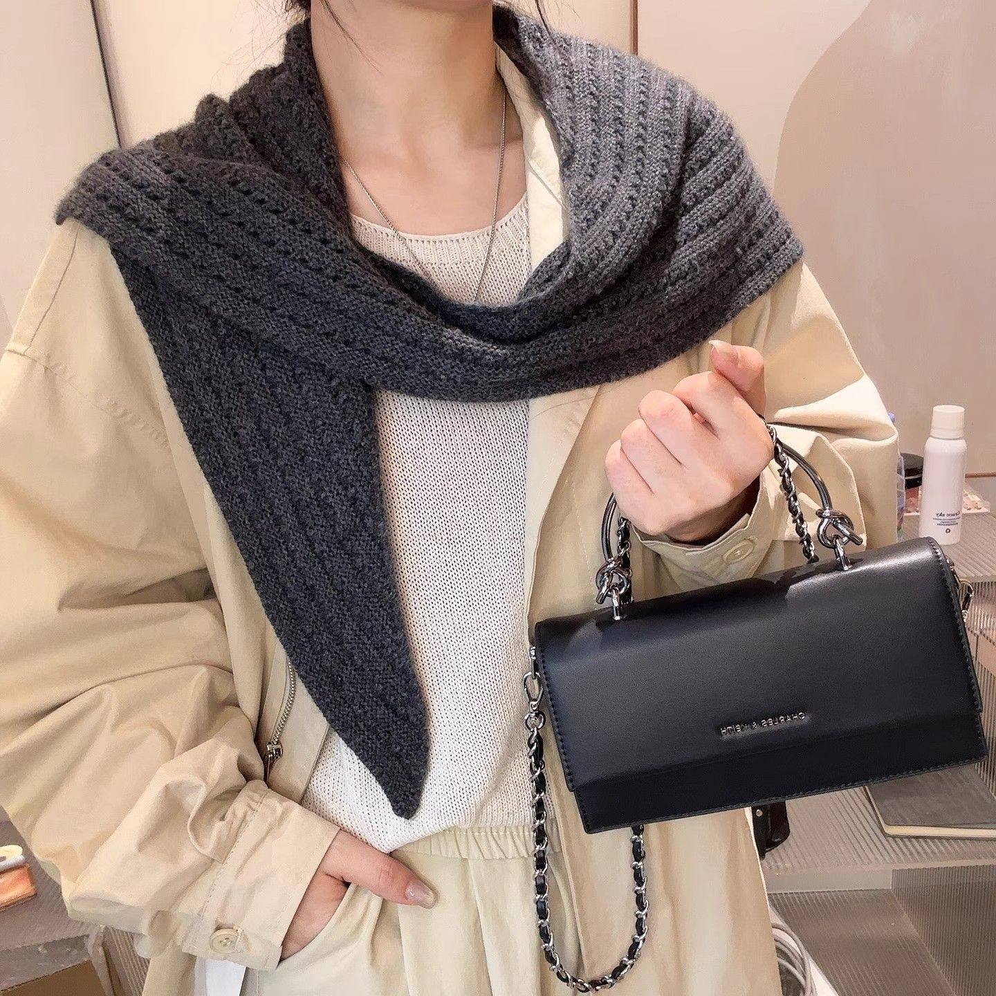 秋冬澳洲羊毛针织披肩女高级感保暖坎肩多功能韩版百搭围巾围脖潮,服饰配件/皮带/帽子/围巾,围巾/丝巾/披肩,淘宝优惠券,粉丝福利购,淘宝优惠卷