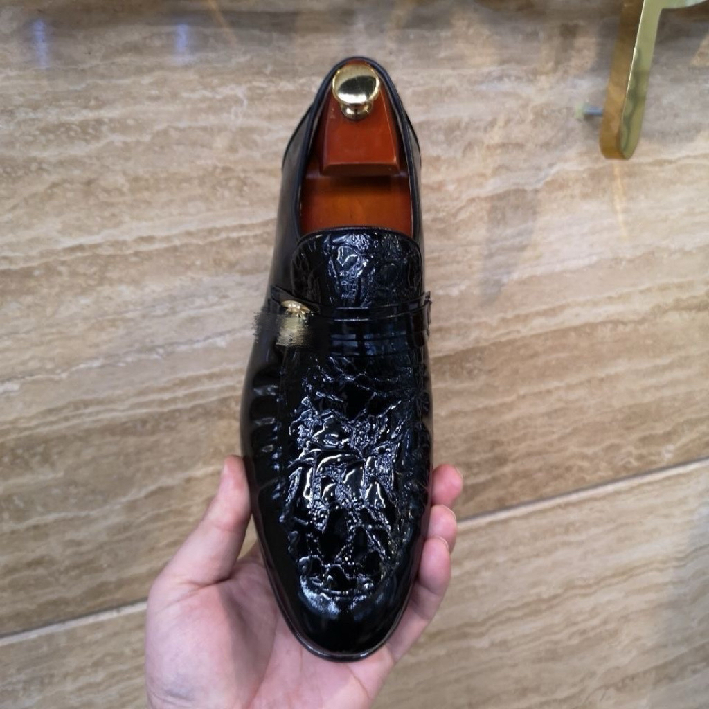 669男鞋春夏季商务休闲鞋真皮豆豆鞋懒人正装皮鞋漆皮软底鞋子