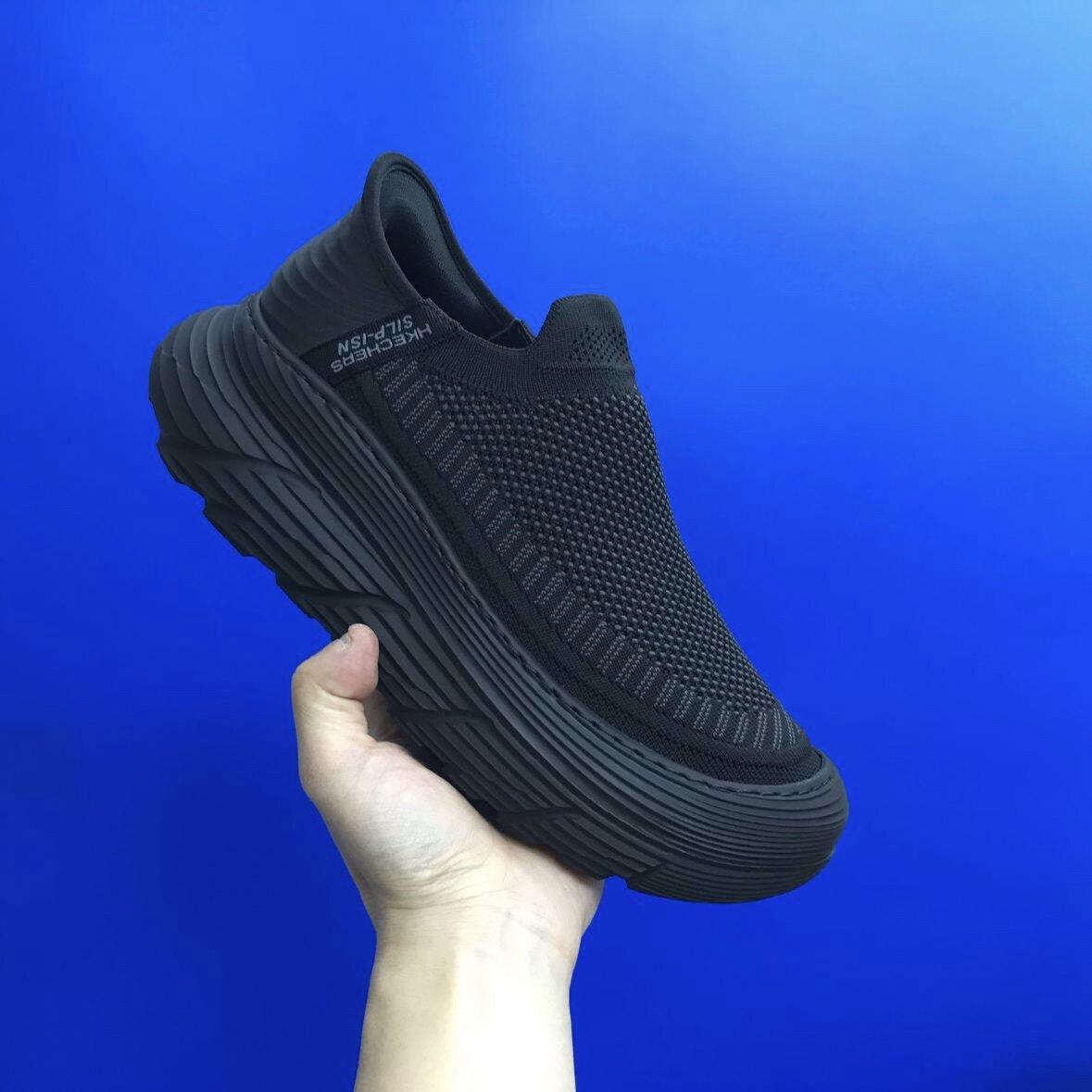 芭菲顿2024新款休闲运动板鞋低帮男士款一脚蹬厚底飞织透气男鞋