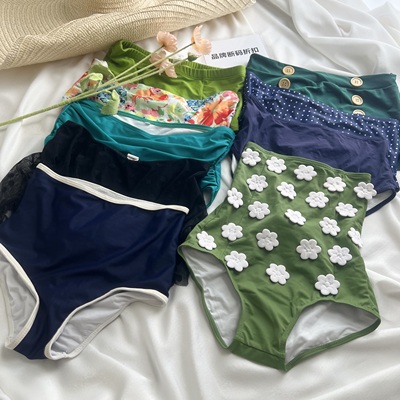 品牌断码折扣】性感高腰比基尼分体泳裤女